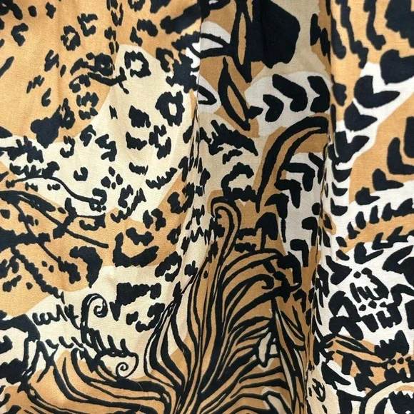 NWT Lilly Pulitzer Beyonca Long Sleeve Smocked in Rattan Walk on the Wild Side - Picture 5 of 6